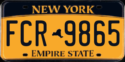 NY license plate FCR9865