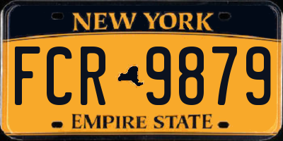 NY license plate FCR9879