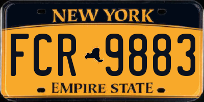 NY license plate FCR9883