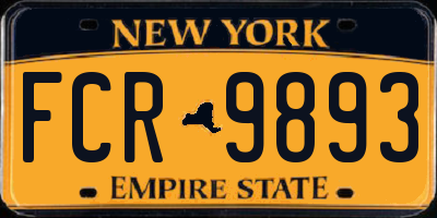 NY license plate FCR9893