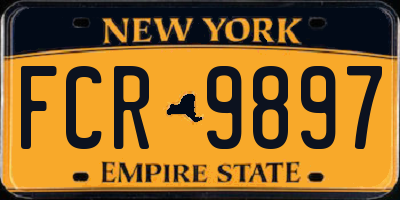 NY license plate FCR9897