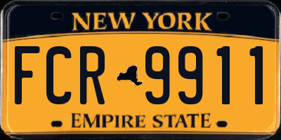 NY license plate FCR9911