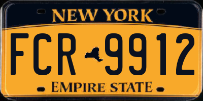 NY license plate FCR9912