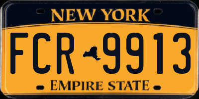 NY license plate FCR9913