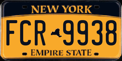 NY license plate FCR9938