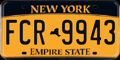 NY license plate FCR9943