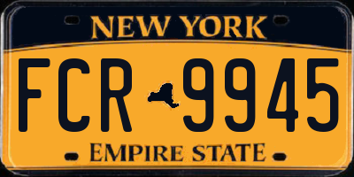 NY license plate FCR9945