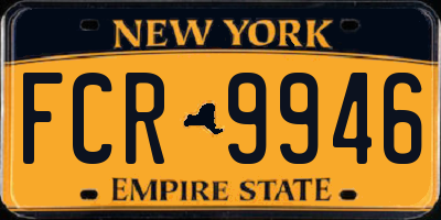 NY license plate FCR9946