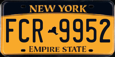 NY license plate FCR9952