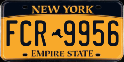 NY license plate FCR9956