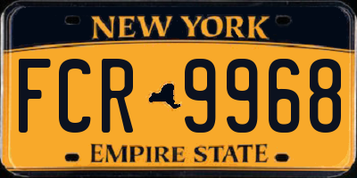 NY license plate FCR9968