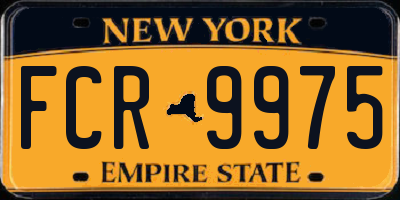 NY license plate FCR9975