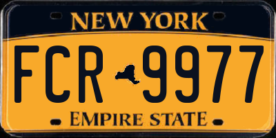 NY license plate FCR9977