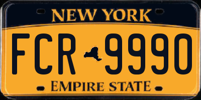 NY license plate FCR9990