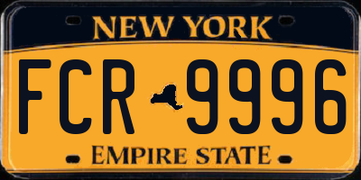 NY license plate FCR9996