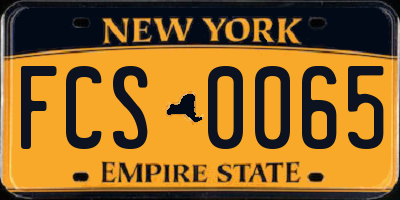 NY license plate FCS0065