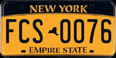 NY license plate FCS0076