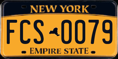 NY license plate FCS0079