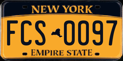 NY license plate FCS0097