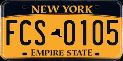 NY license plate FCS0105