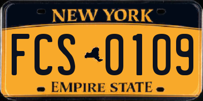 NY license plate FCS0109