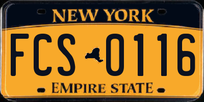 NY license plate FCS0116