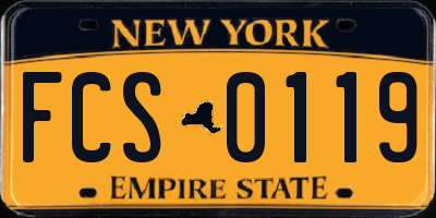NY license plate FCS0119