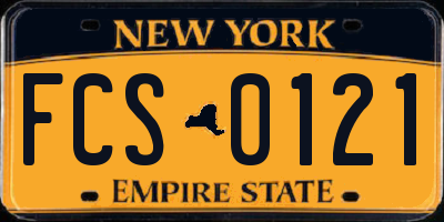 NY license plate FCS0121