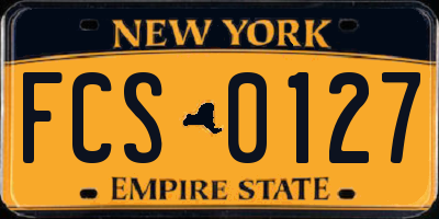NY license plate FCS0127