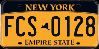 NY license plate FCS0128