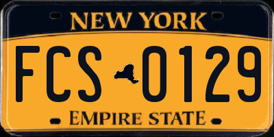 NY license plate FCS0129