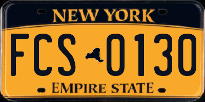 NY license plate FCS0130
