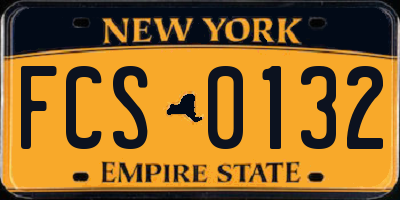 NY license plate FCS0132