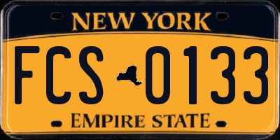 NY license plate FCS0133