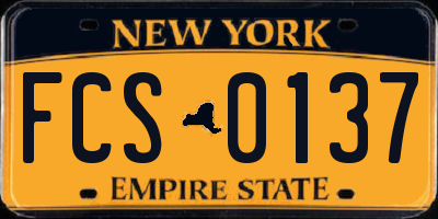 NY license plate FCS0137