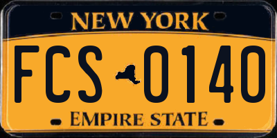 NY license plate FCS0140