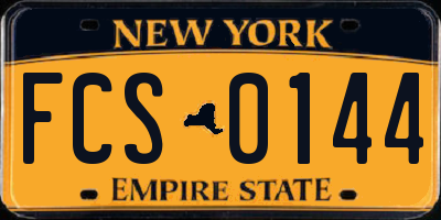 NY license plate FCS0144