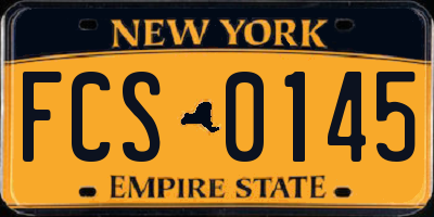 NY license plate FCS0145