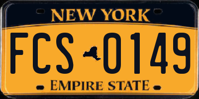 NY license plate FCS0149