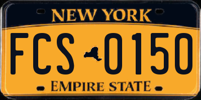 NY license plate FCS0150