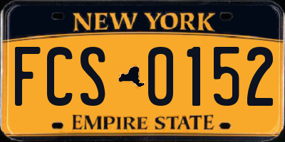 NY license plate FCS0152