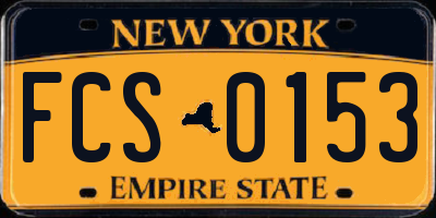 NY license plate FCS0153