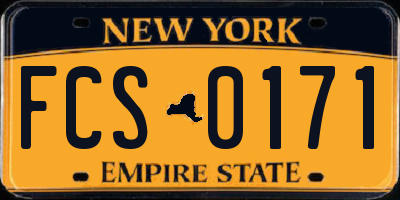 NY license plate FCS0171