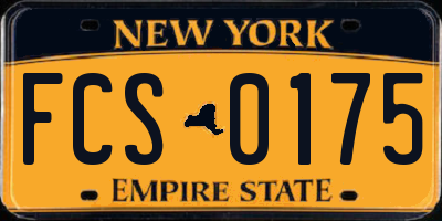 NY license plate FCS0175