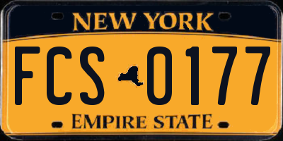 NY license plate FCS0177