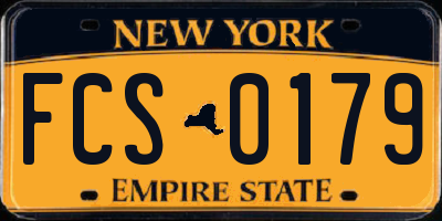 NY license plate FCS0179
