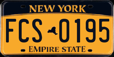 NY license plate FCS0195