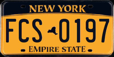 NY license plate FCS0197