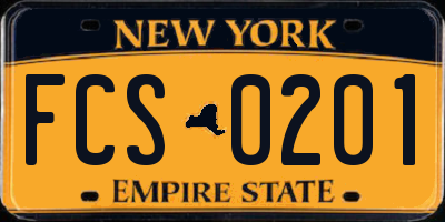 NY license plate FCS0201