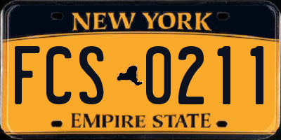 NY license plate FCS0211